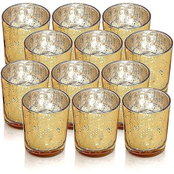 Devi Accents Letine Gold Votive Candle Holders Speckled Splattered
